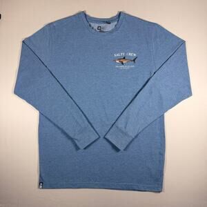 Salty Crew Ahi Mount Long Sleeve Tech Tee in Harbor Blue
